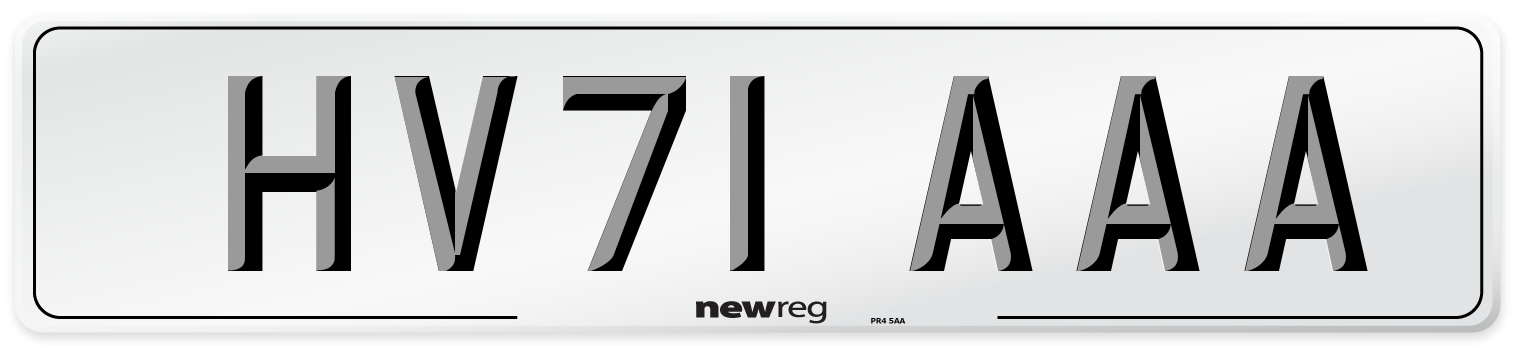HV71 AAA Number Plate from New Reg